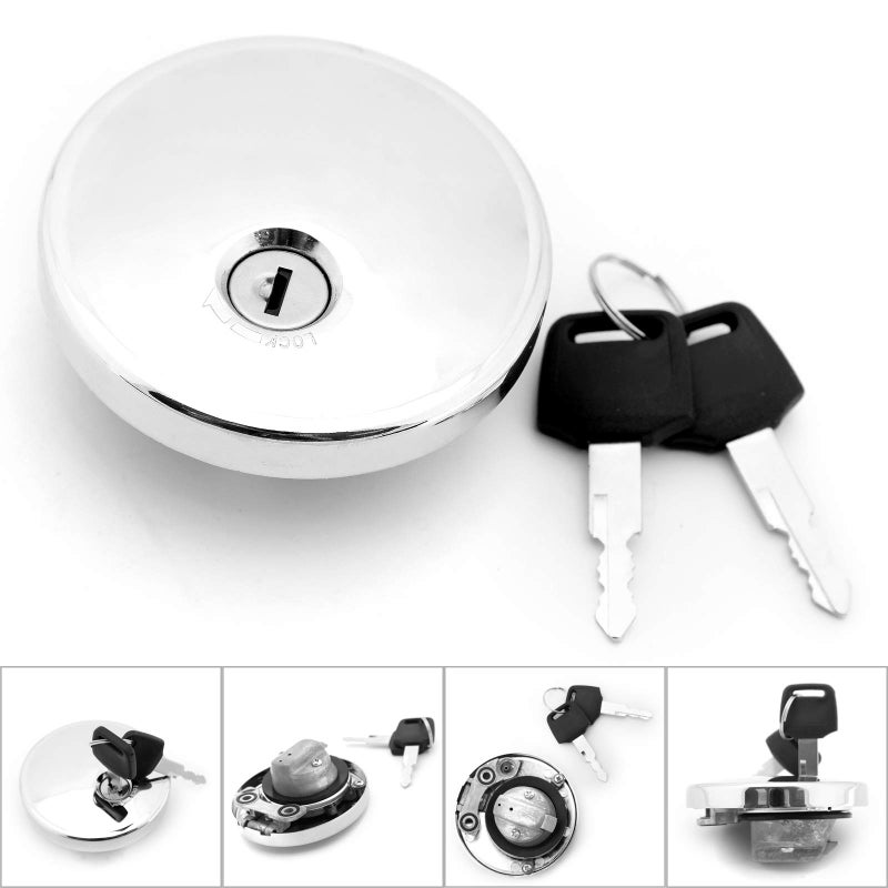 Areyourshop Fuel Gas Tank Cap Cover Keys fits for Kawasaki VN400 Vulcan 400 1995-1997, VN1500 VN1500 Classic 1996-2004, EJ650 W650 1999-2008, EN500 Vulcan 500 LTD 1996-2000, EJ800 W800 2011-2016 - Image 5